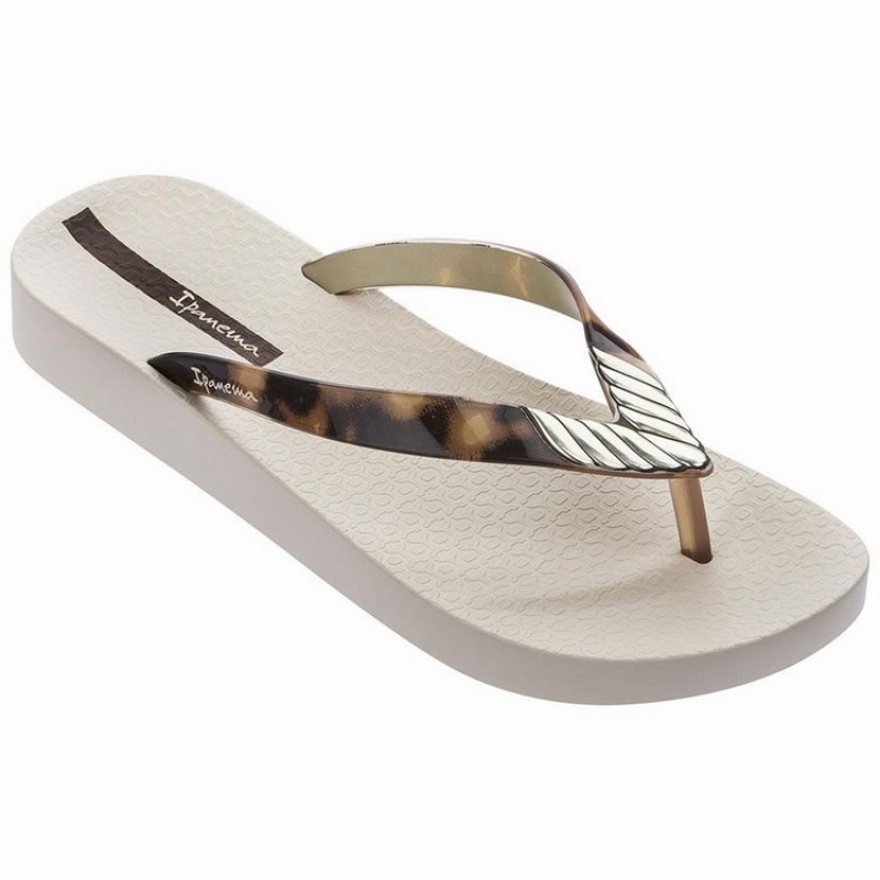 Infradito Donna Ipanema Elegance Beige Marroni Oro | 583940-IYL