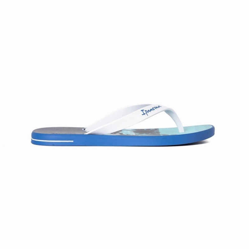 Infradito Uomo Ipanema 10 Palm Blu Bianche | 284513-IST