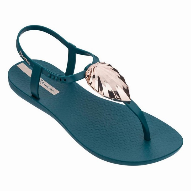 Sandali Donna Ipanema Leaf Blu Oro | 891456-UYM